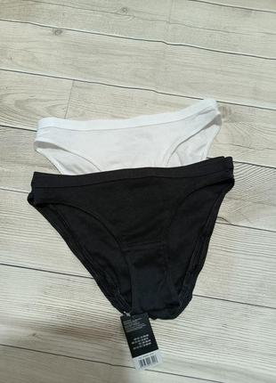 Трусики бикини в рубчик из органического хлопка