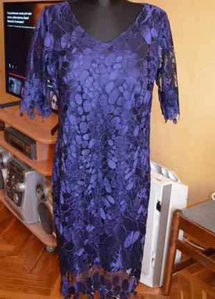 Шикарное кружевное платье, l-xl, турция