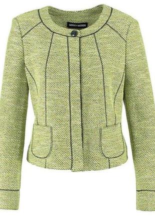 Красивый трикотажный лаймовый зеленый пиджак жакет gerry weber xl-xxl 16 батал