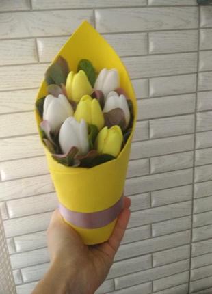 Букет з мила, тюльпани на 8 березня