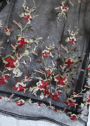 Прозора блузка з вишивкою2 фото