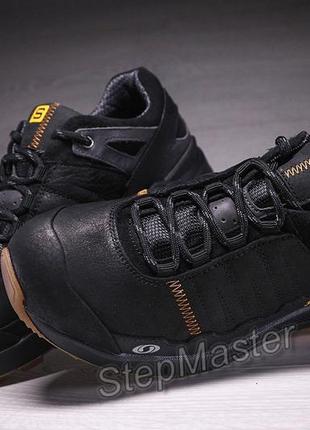Кожаные мужские кроссовки s2 black5 фото