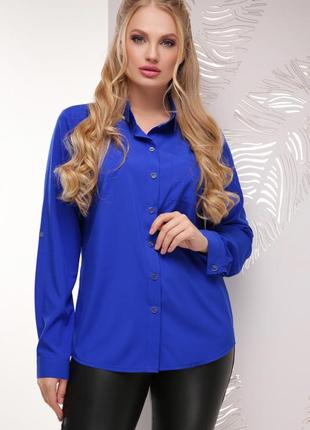 Женская батальная блуза из тонкой, легкой и приятной на ощупь блузочной ткани - супер софт.1 фото