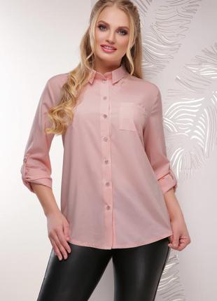 Женская батальная блуза из тонкой, легкой и приятной на ощупь блузочной ткани - супер софт.3 фото