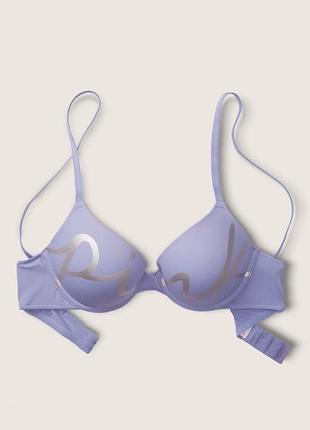 Сиреневый лифчик с пушап victoria’s secret  pink
