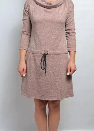 Стильное женское платье. размер: 44/46. цвета: серый, розовый. молодежное платье.