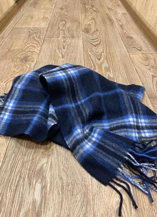 Мужской женский унисекс шарф шерсть wool синий белый голубой3 фото