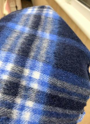 Мужской женский унисекс шарф шерсть wool синий белый голубой7 фото