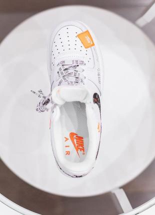 Шкіряні, круті, білі кросівки nike air force white just do it10 фото