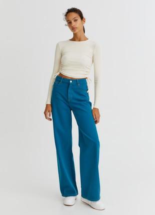 Цветные широкие джинсы pull&bear - 34, 36, 38, 401 фото