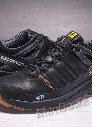 Мужские кожаные кроссовки salomon s2 black8 фото