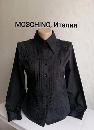 Дизайнерская рубашка мoschino с великолепной вышивкой,р. xs,s,4,6,8,34,36