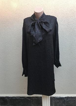 Туніка,сукня,сорочка подовжена з бантом,жабо на грудях,віскоза h&m