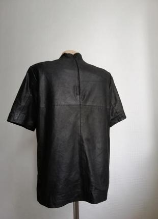 Кожаная блуза из натуральной кожи нубук selected femme, р.38,36,m,s,12,10,87 фото