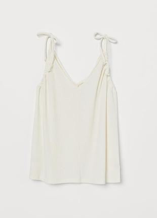 Молочный топ на бретелях от h&m ,p. s
