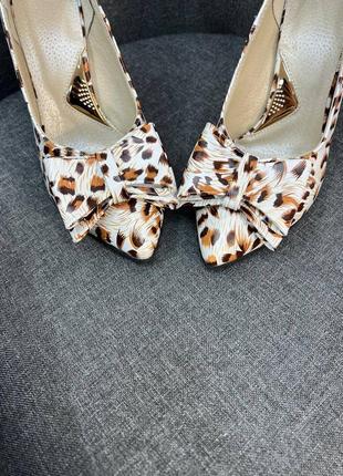 Эксклюзивные туфли лодочки итальянская кожа леопард6 фото