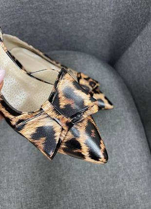 Ексклюзивні туфлі човники італійська шкіра леопард5 фото