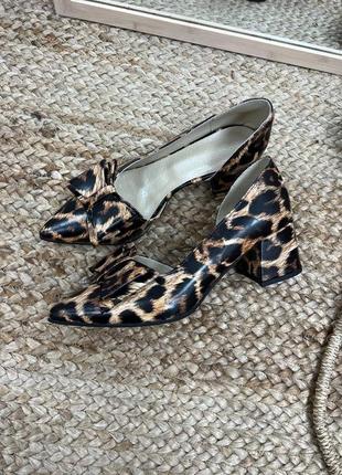 Ексклюзивні туфлі човники італійська шкіра леопард7 фото