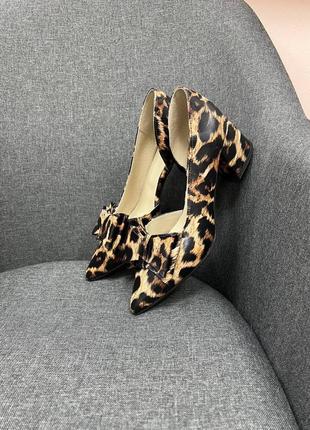 Ексклюзивні туфлі човники італійська шкіра леопард8 фото