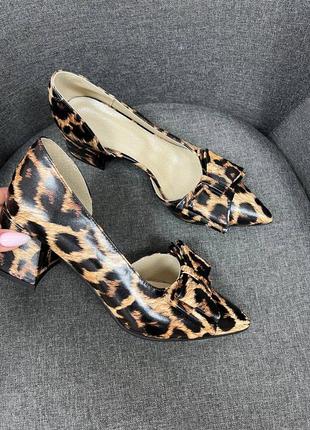 Ексклюзивні туфлі човники італійська шкіра леопард3 фото
