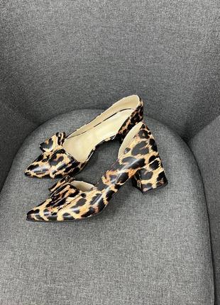 Ексклюзивні туфлі човники італійська шкіра леопард4 фото