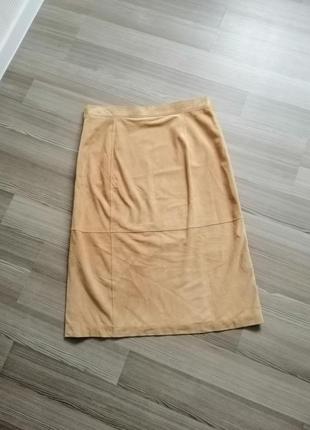 Кожаная,длинная юбка gerry weber из натур.кожи,замша,р.42,44,l,xl,14,16,187 фото