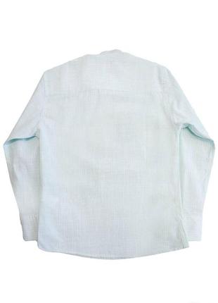 Рубашка мятная с воротником-стойкой и короткой линией пуговиц (104 см.)  zenmoni 21250007690042 фото