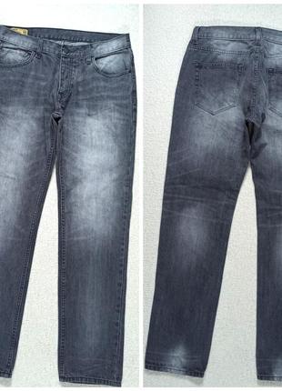 Модні сірі джинси slim fit демі w33/l32 в ідеалі.