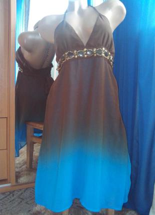 Очаровательное вечернее шифоновое платье градиент от вау