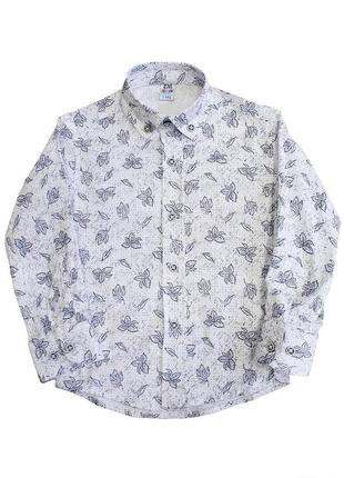 Рубашка в контрастный растительный принт (104 см.)  zenmoni 2125000769059