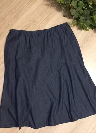 Тонкая легкая джинсовая юбка макси