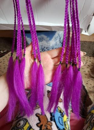 Парик афро косы резинки  2шт черно фиолетовый 60см1 фото