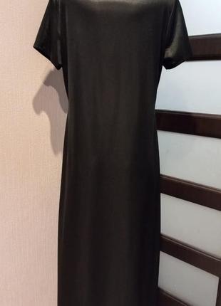 Чёрное стильное платье макси4 фото
