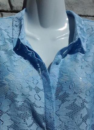 Распродажа!!! красивая, кружевная блуза голубого цвета george3 фото