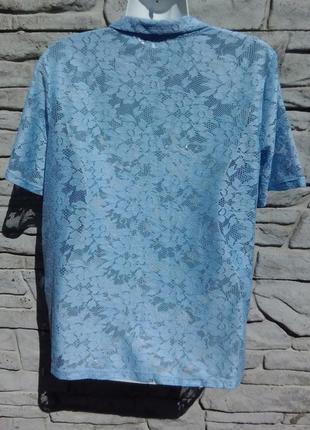 Распродажа!!! красивая, кружевная блуза голубого цвета george4 фото