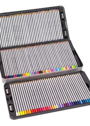 Набір кольорових олівців marco raffine 7100-120tn, 120 кольорів у металевому пеналі подарунковому