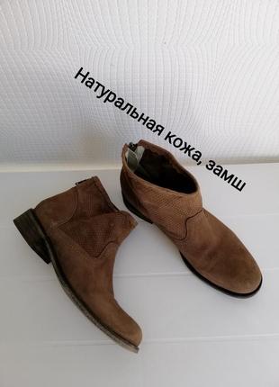 Кожаные ботинки casual из натур. кожи,нубука, дания, р.37,36 по стельке 24 см.