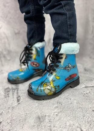 ☔️ силиконовые ботинки с  меховым носочком ☔️ ваш ребенок сможет прыгать по лужам и гулять в дождлив2 фото