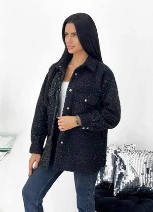 Рубашка
материал: букле-шерсть барашек с люрексовой нитью

цвета: чёрный, графит, бежевый, бутылка7 фото