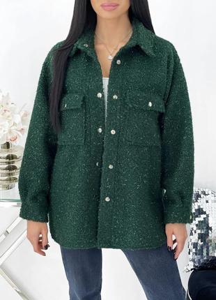 Рубашка
материал: букле-шерсть барашек с люрексовой нитью

цвета: чёрный, графит, бежевый, бутылка4 фото