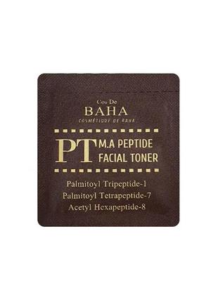 Пептидний тонер з матриксилом і керамідами cos de baha pt m.a peptide facial toner, 1,5 мл.