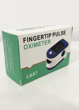 Пульсоксиметр fingertip pulse oximeter lk87. колір: синій5 фото
