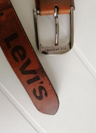 Кожаный ремень levis из натуральной кожи,длина с пряжкой 83 см.4 фото