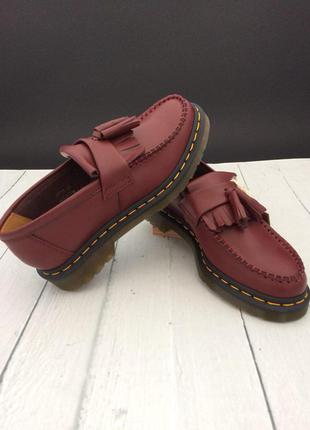 Оригинальные dr. martens adrian ys. cherry red. smooth. loffers2 фото