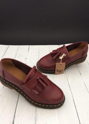 Оригинальные dr. martens adrian ys. cherry red. smooth. loffers1 фото