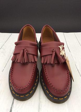 Оригинальные dr. martens adrian ys. cherry red. smooth. loffers3 фото