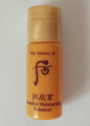 Люксовая корейская косметика the history of whoo essential moisturizing balancer тонер