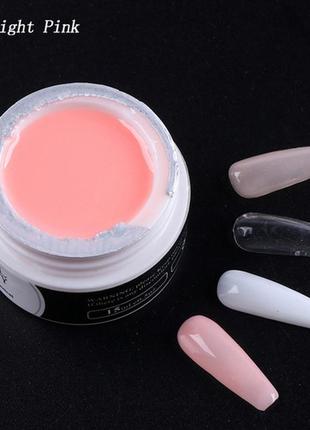 Гель для нарощування нігтів світло-рожевий ligth pink full beauty конструюючий, файбер3 фото