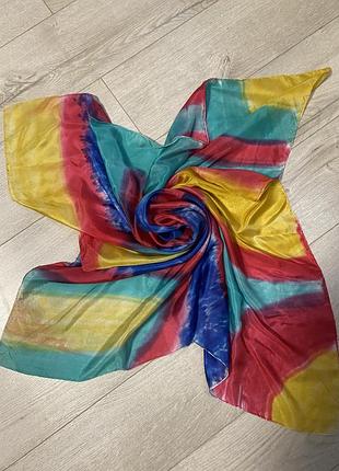 Яскравий шовковий хустку ❤️💙🧡