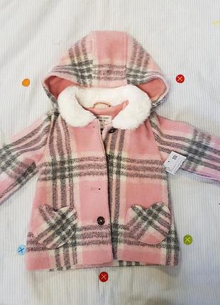 Нове дуже стильне пальто на дівчинку 3-6 місяців